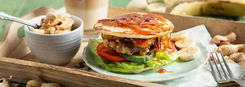 Burger de petit déjeuner au pancake