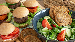 Mini burger Gourmet au seigle, tranché