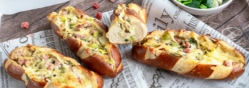 Minis malitz aux poireaux et crème aigre