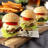 Mini burger sésame & graines de nigelle, tranché