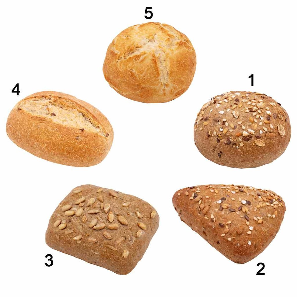 Assortiment petits pains cocktail, 5 sortes