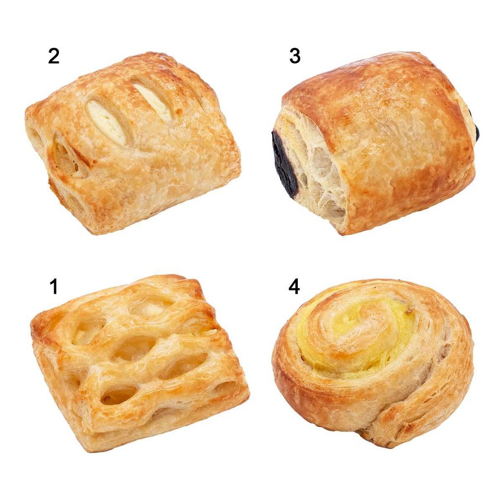 Mini-feuilletés sucrés, 4 sortes