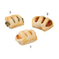 Assort. mini-strudels, garniture salée, 3 sortes