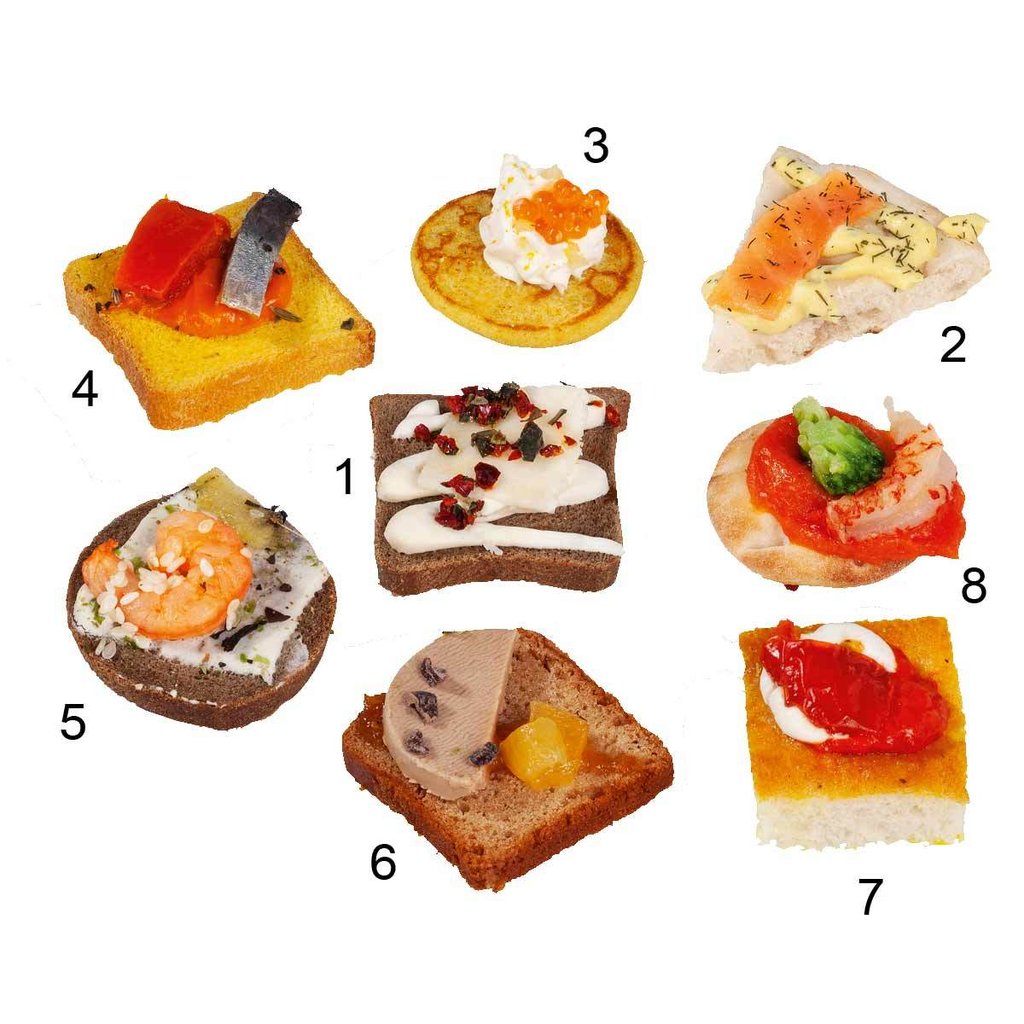 Canapés Recette création, 8 sortes