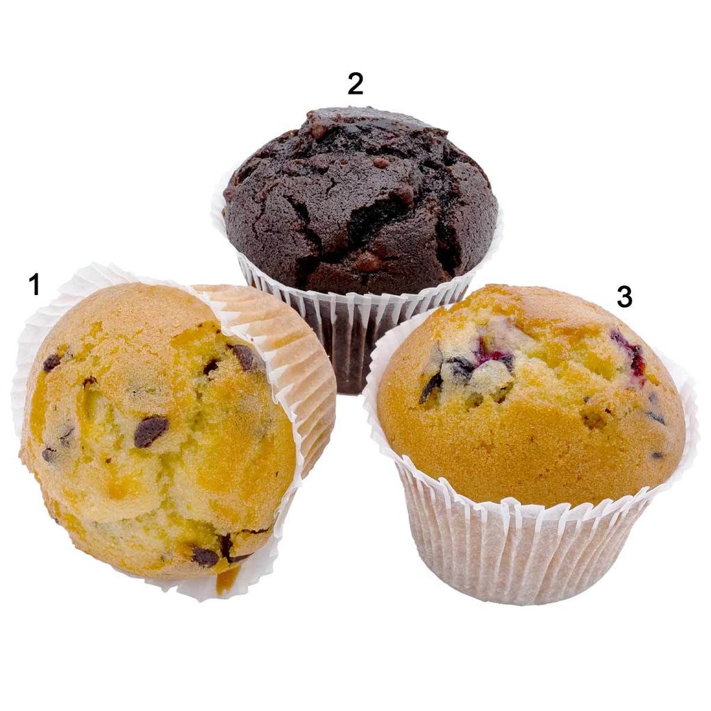 Assortiment muffins, 3 sortes