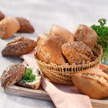 Asst petits pains fermiers Bio cuits, 3 sortes
