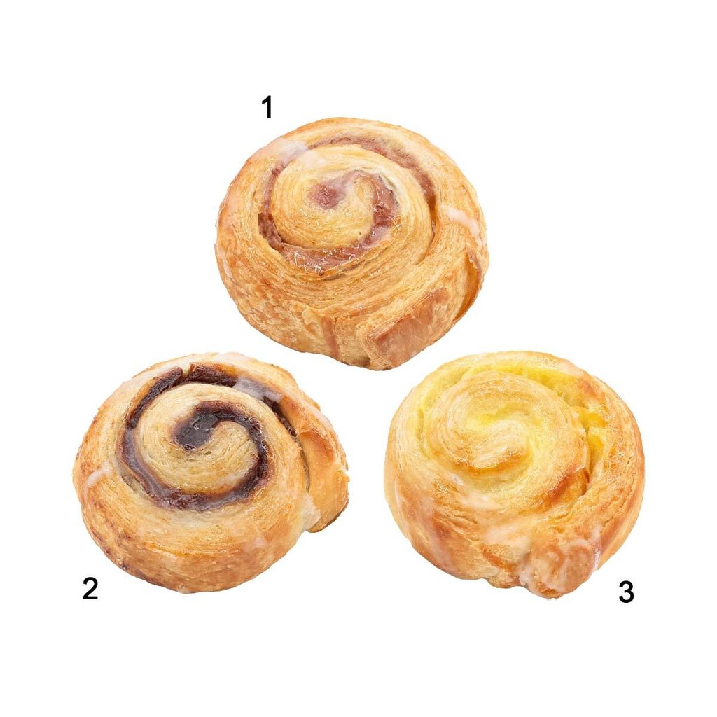 Assortiment de minis escargots pudding, 3 sortes