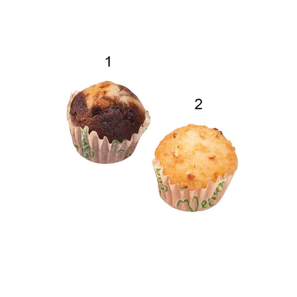 Assortiment de mini-muffins végans, 2 sortes