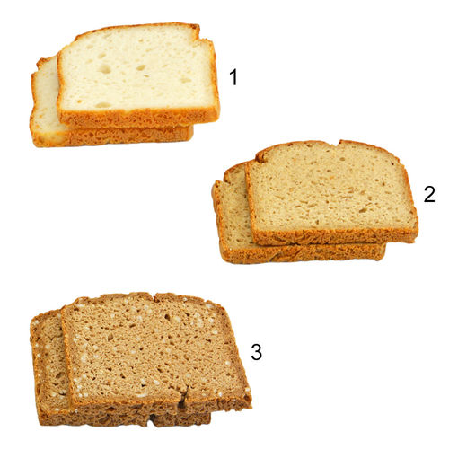 Assortiment de pains sans gluten, 3 sortes