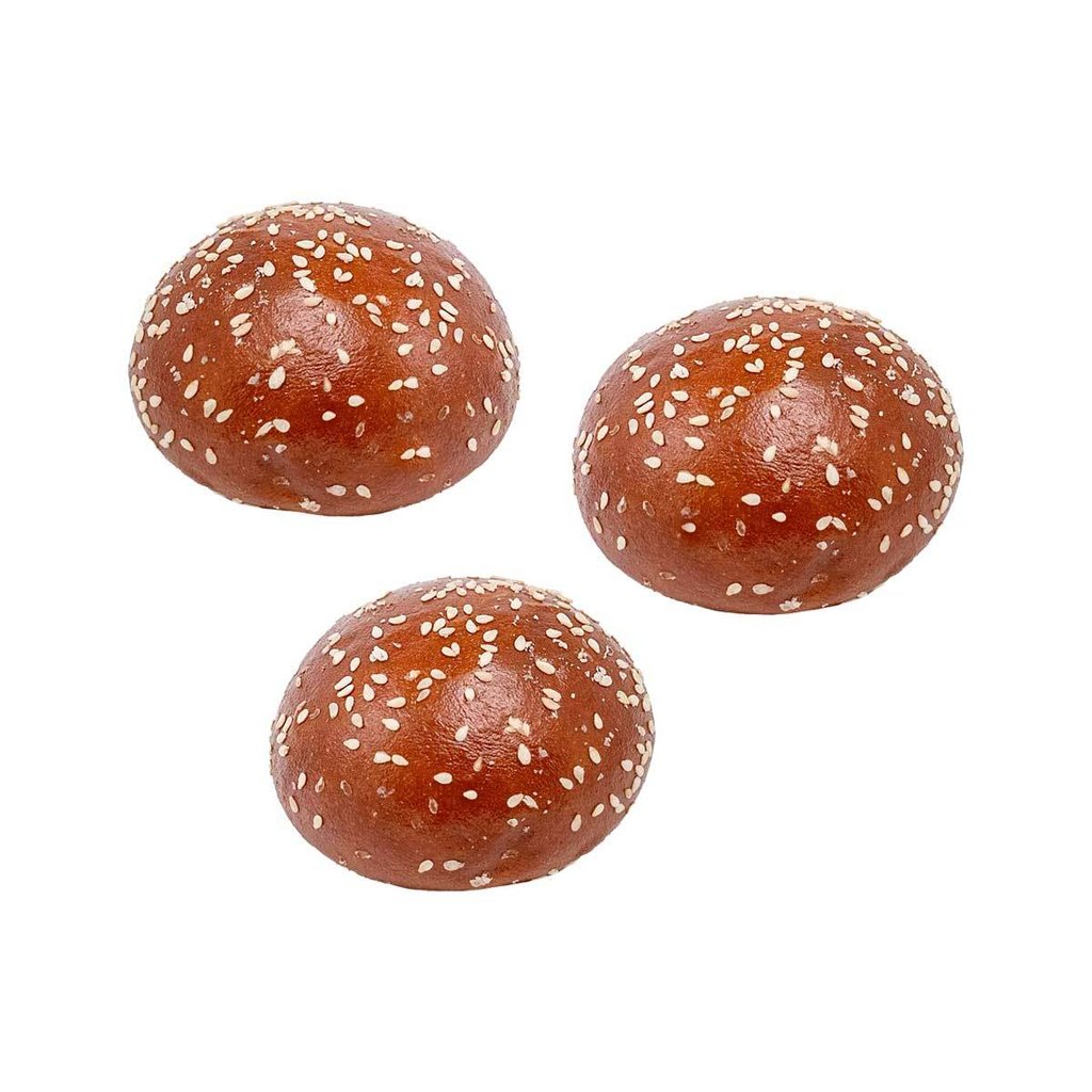 Mini burger bretzel brioché tranché, cuit