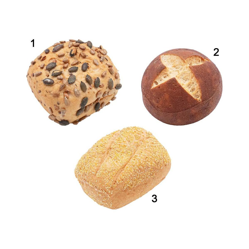 Sélection de petits pains sans gluten, 3 sortes