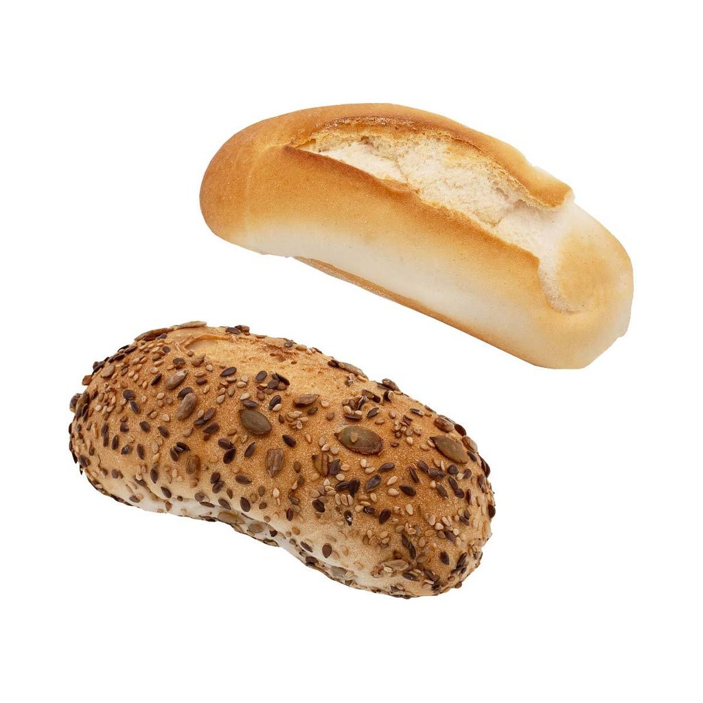 Assortiment de petits pains sans gluten, 2 sortes