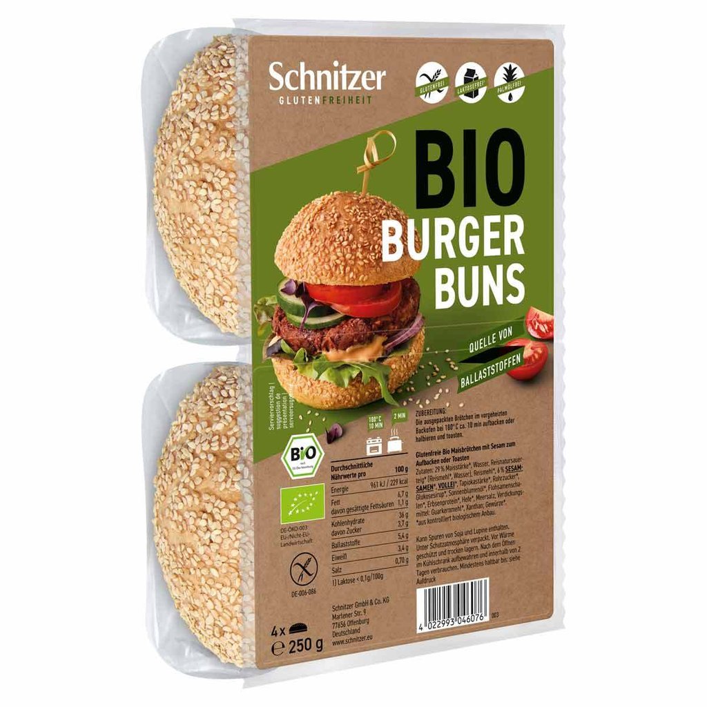 Schnitzer Pain burger Bio, sans gluten