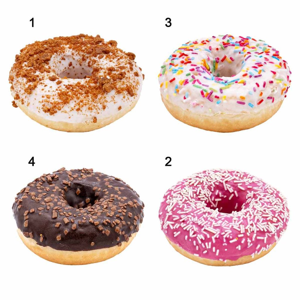 Assortiment donuts gourmands, 4 sortes