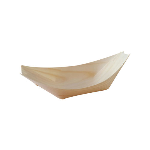 Coupelle en bois en forme de bateau, 14 x 7 cm