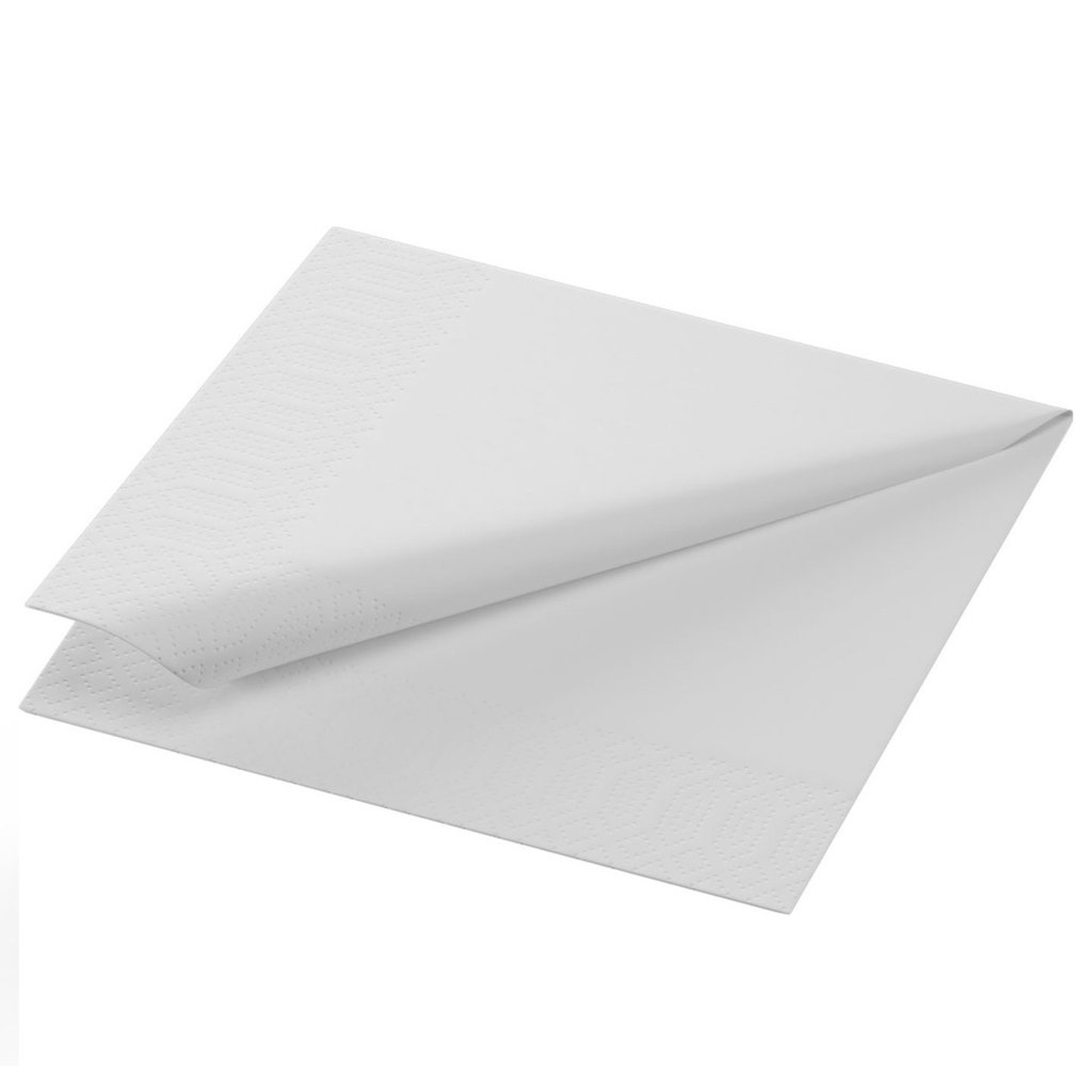 Serviettes blanches, 3 feuilles, 24x24cm