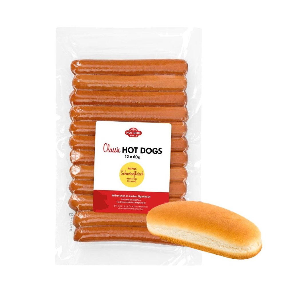 Assortiment de pains hot dog et saucisses