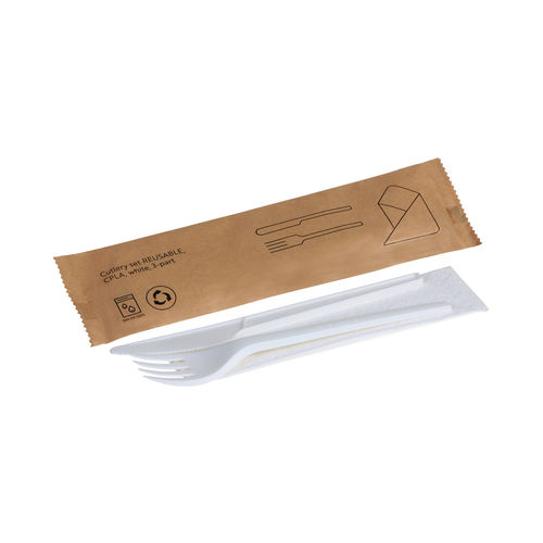 Set de 3 couverts en bioplastique