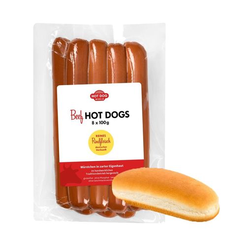 Assortiment hot dog aux saucisses de boeuf