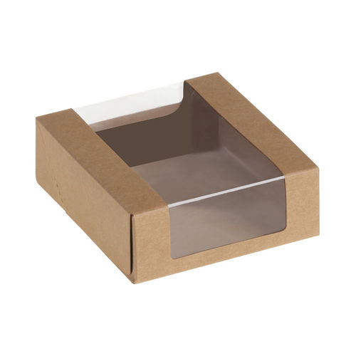 Food-box en papier kraft, avec fenêtre