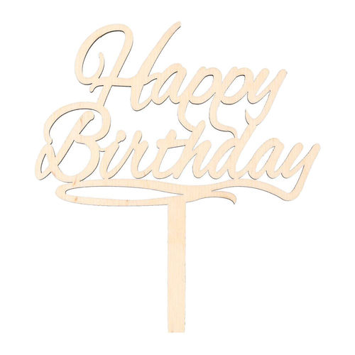 Cake topper "Happy Birthday", bois