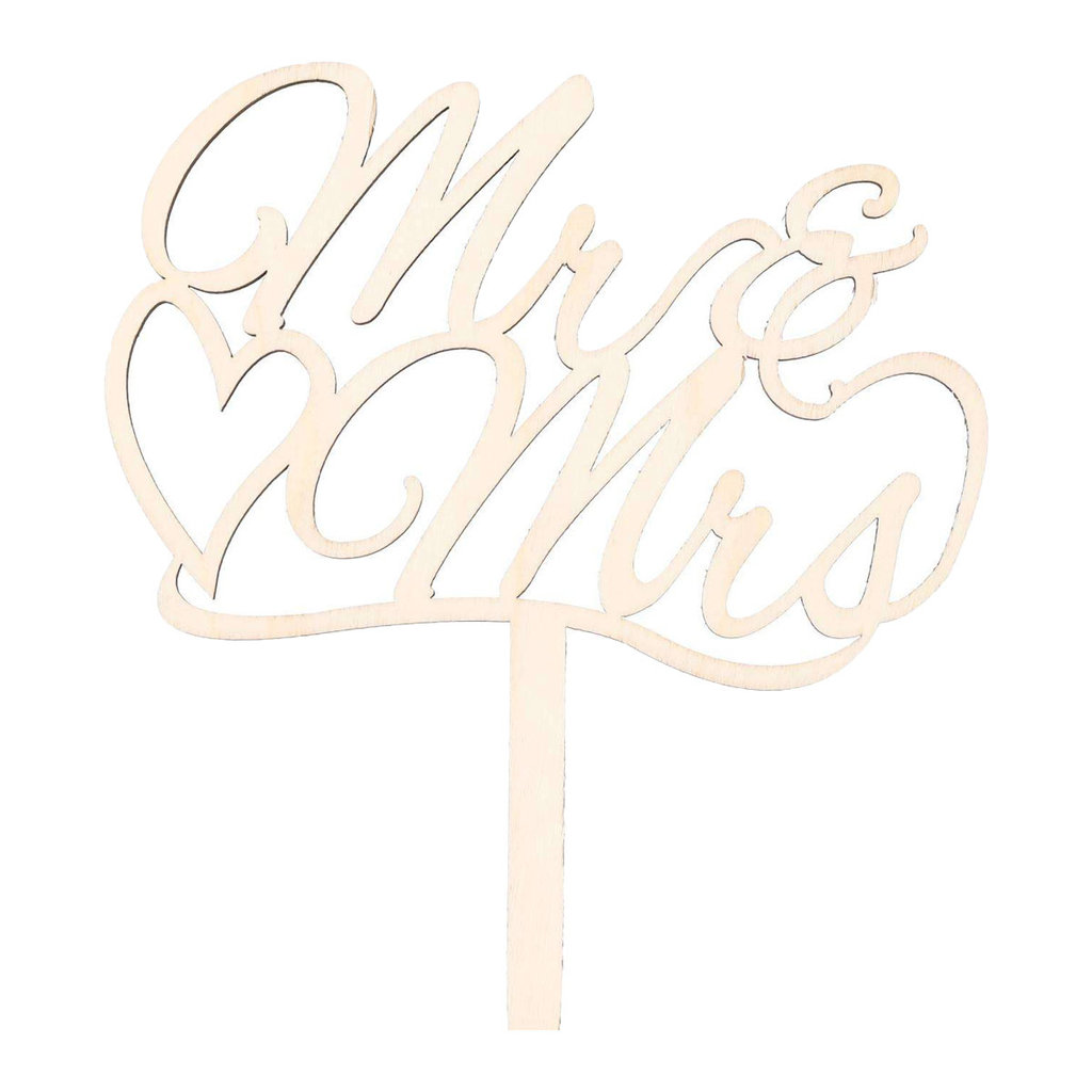Cake topper "Mr & Mrs", bois