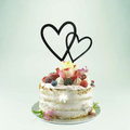 Cake topper "Double coeur" noir, acrylique - 1