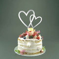 Cake topper "Double coeur" miroir, acrylique - 1