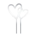 Cake topper "Double coeur" miroir, acrylique