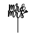 Cake topper "Mr&Mrs" noir, acrylique