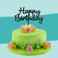 Cake topper "Happy Birthday" taille 1, noir - 1