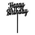 Cake topper "Happy Birthday" taille 2, noir