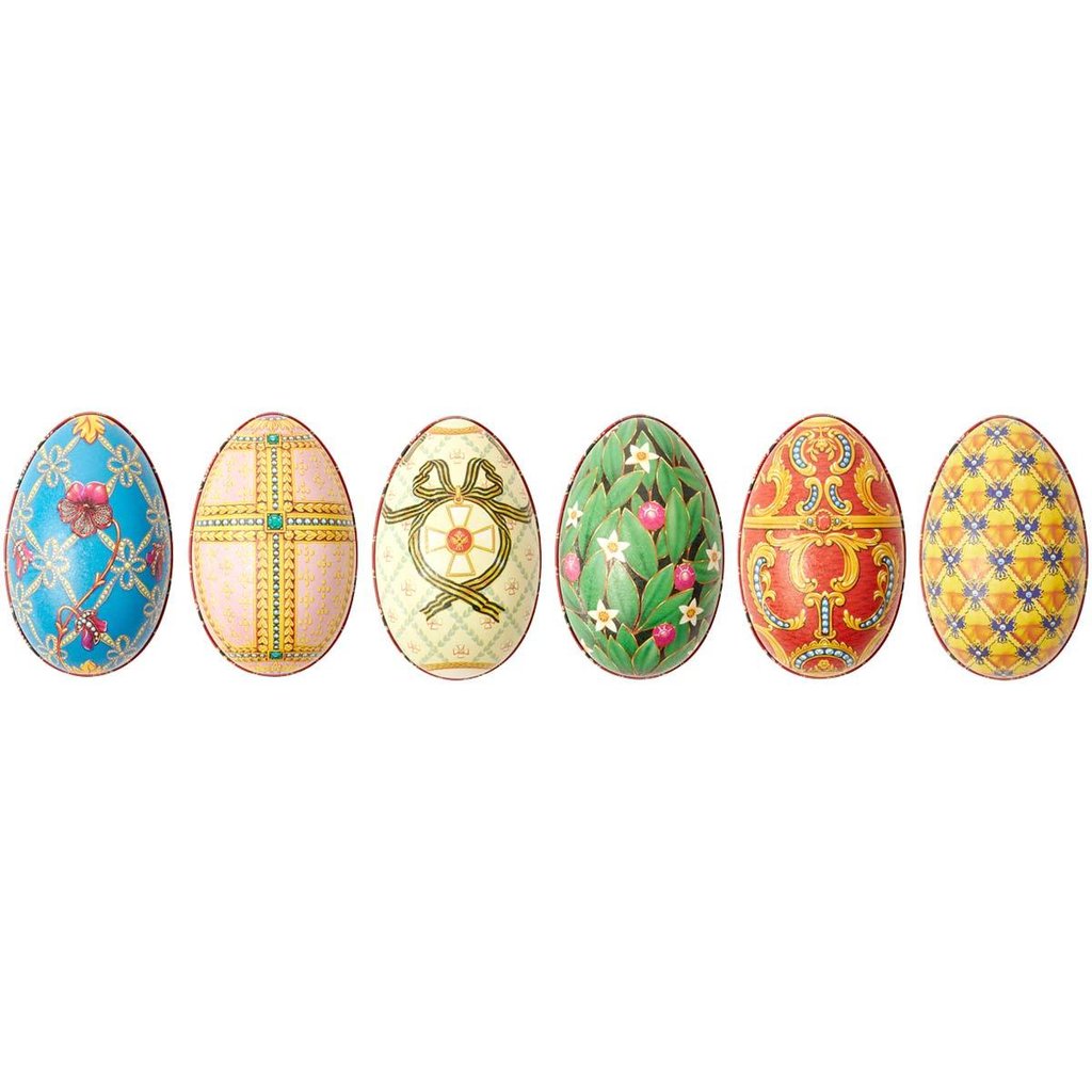 Oeuf en métal façon Fabergé, 6 sortes