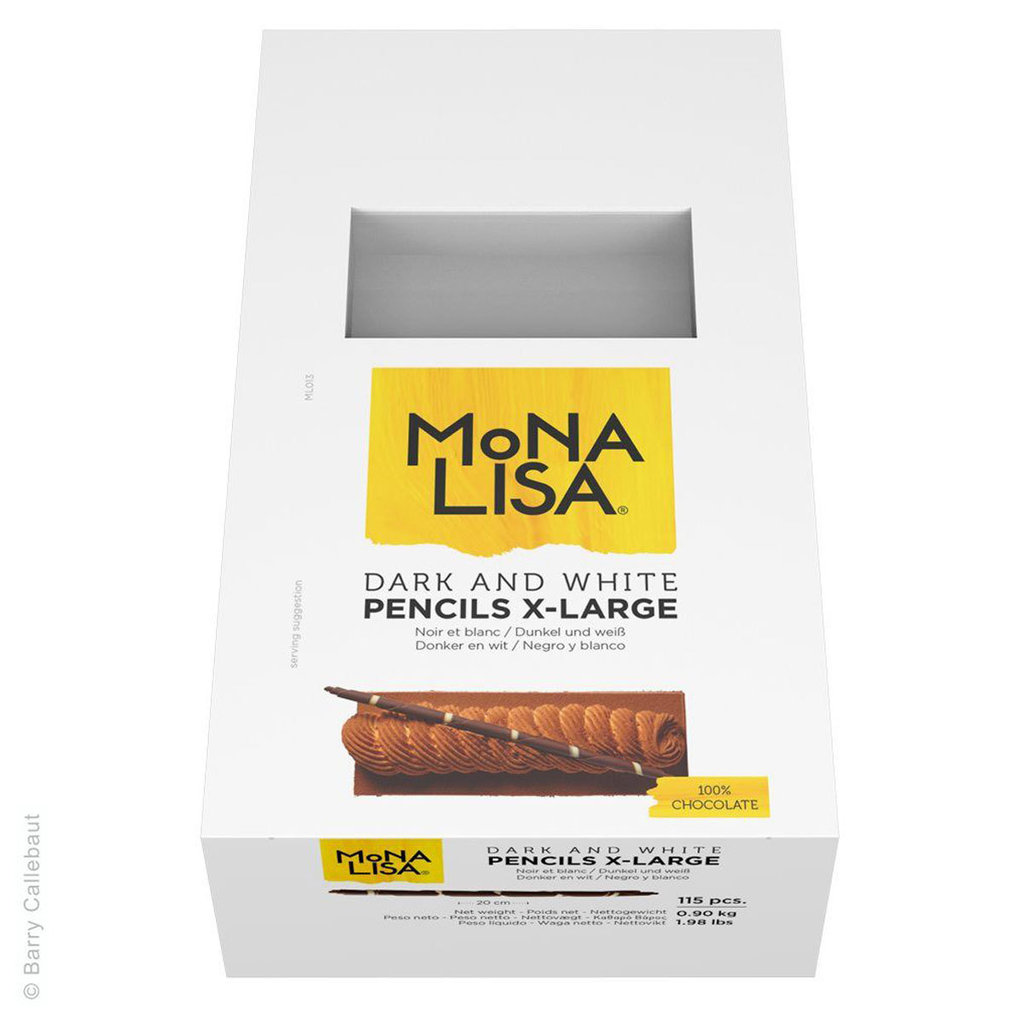 Mona Lisa bâtonnets en chocolat noir/blanc