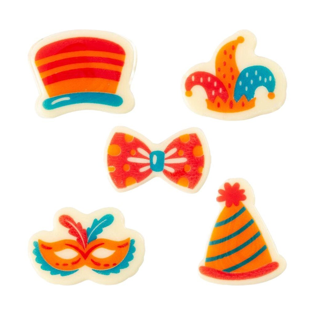Décors en chocolat "Carnaval", assortis