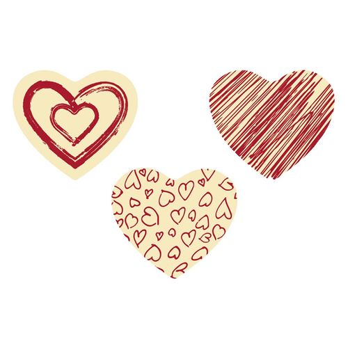Décor en chocolat "Coeurs", choco blanc