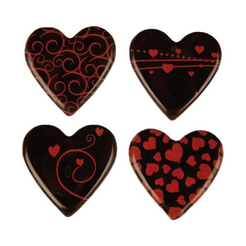 Décor en chocolat noir Coeur, 4 sortes