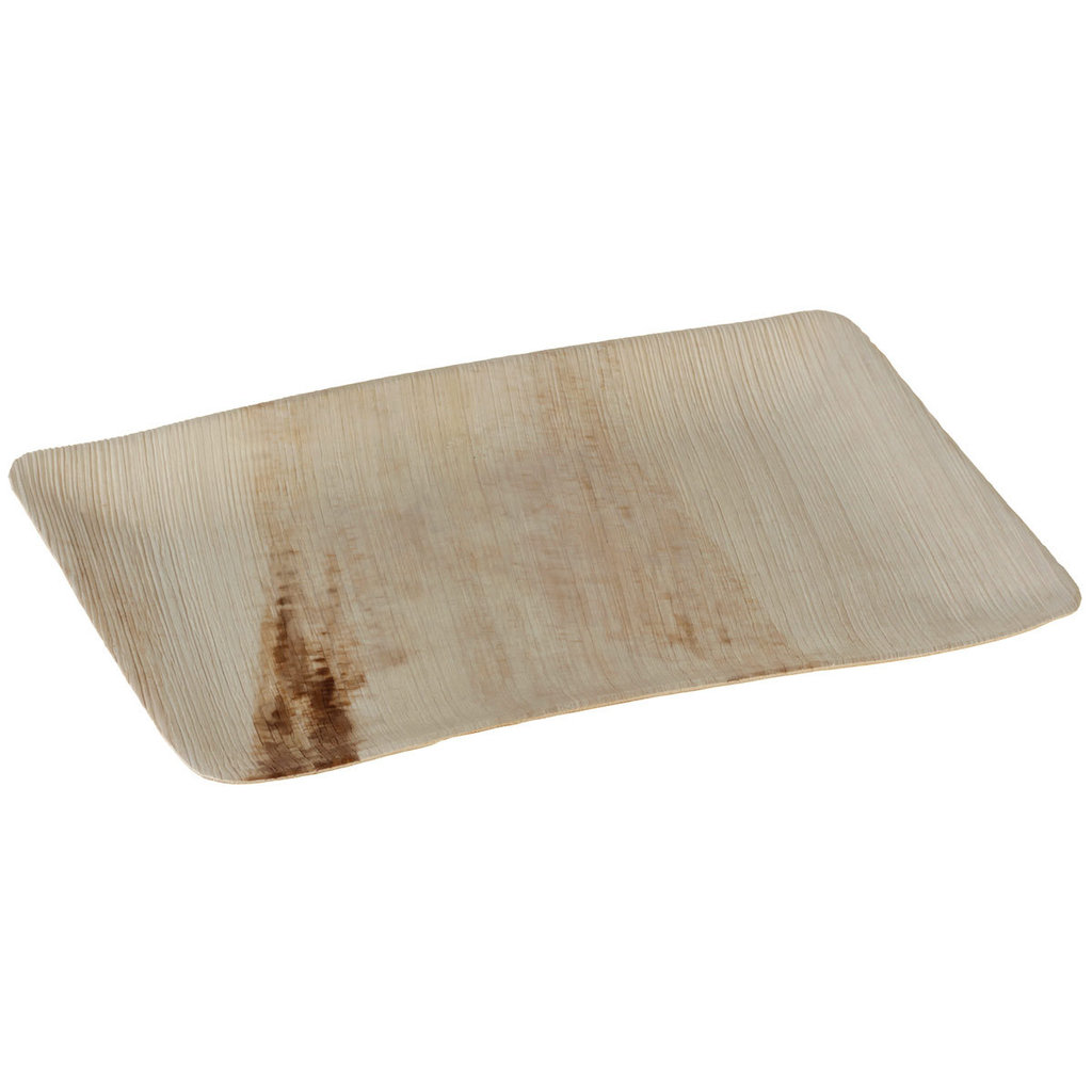 Assiette en palmier, sans bord, 24 x 16 x 1,5 cm