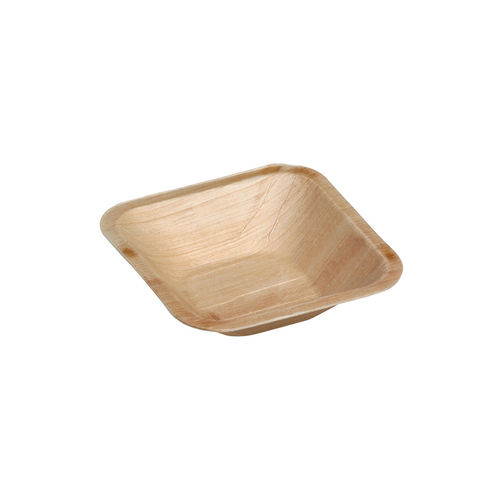 Bol carré en feuilles de palmier, 9 x 9 x 2,2 cm