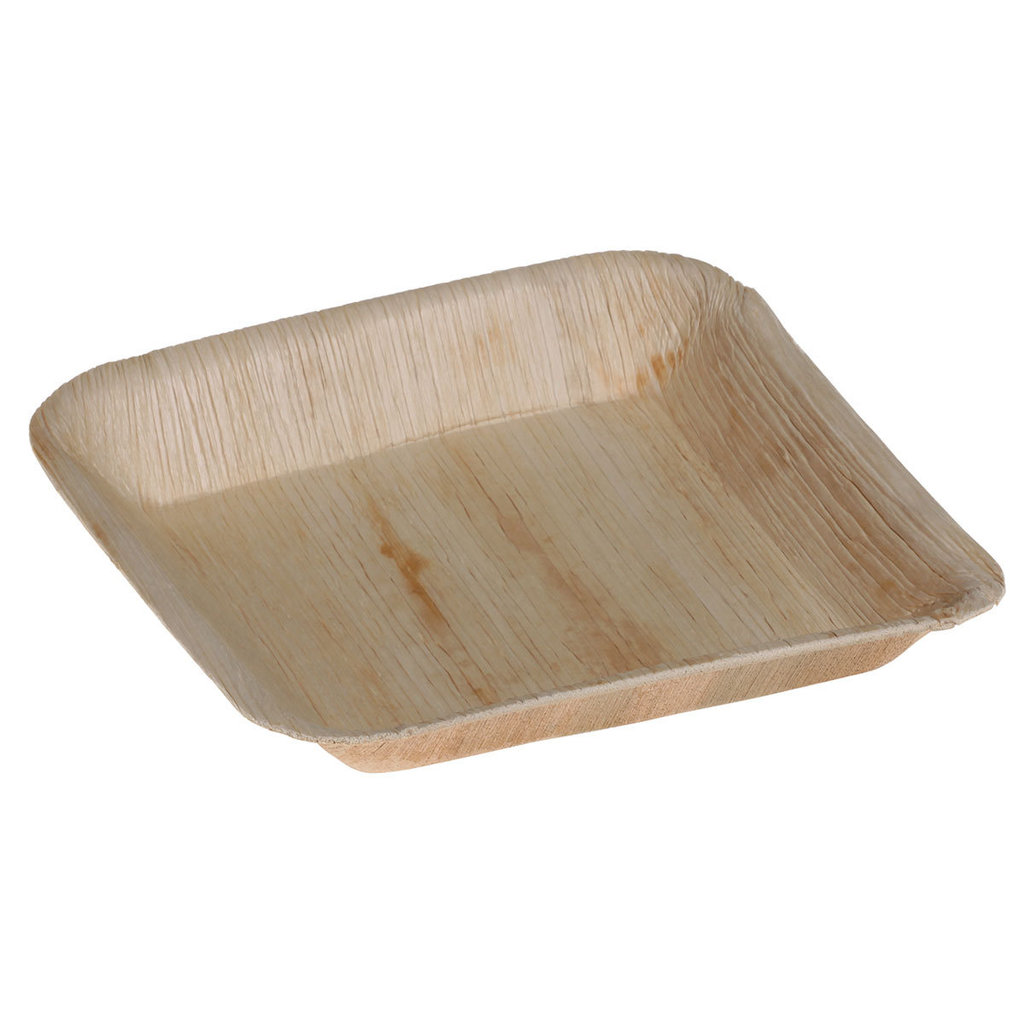 Assiette en feuilles de palmier, 17 x 17 x 2,5 cm
