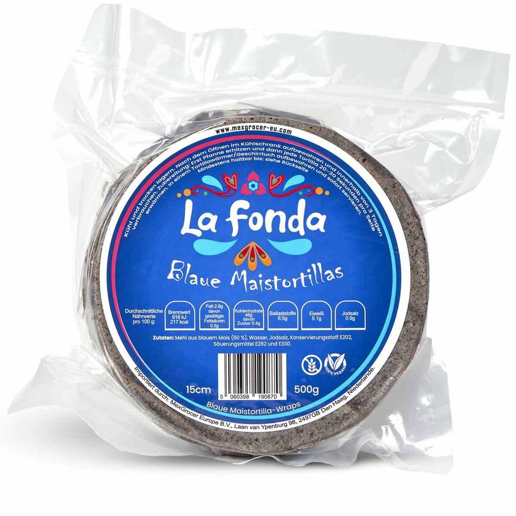 Tortilla de maïs, bleu, Ø 15 cm, 500 g