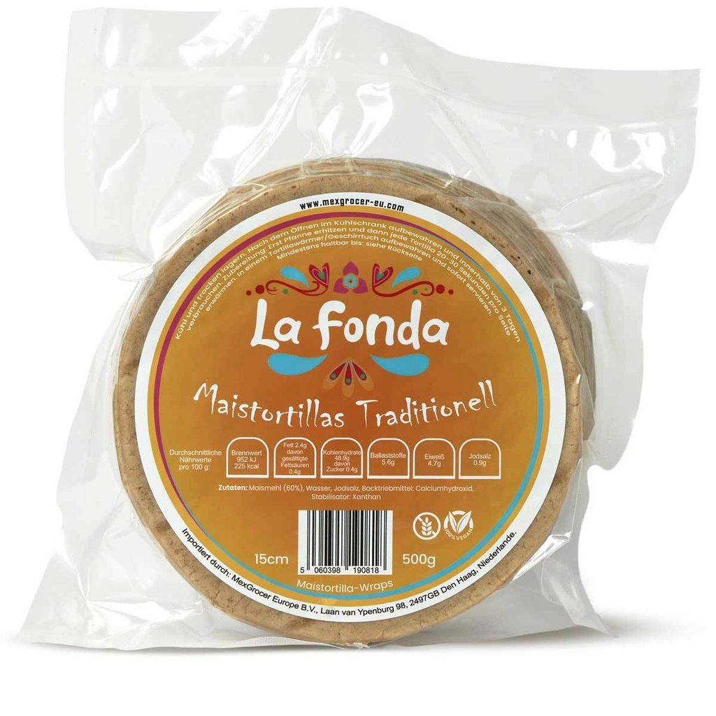 Tortilla maïs jaune "Tradicional", Ø 15 cm, 500 g