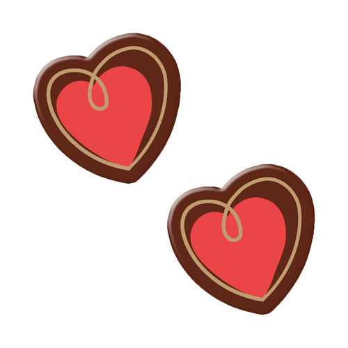 Décor coeur en chocolat, chocolat noir