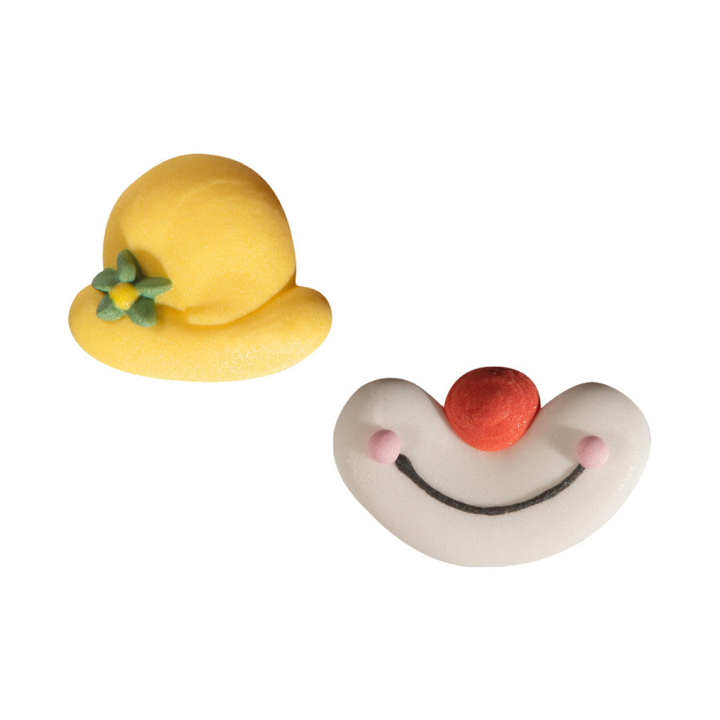 Décor en sucre "Bouche et chapeau"