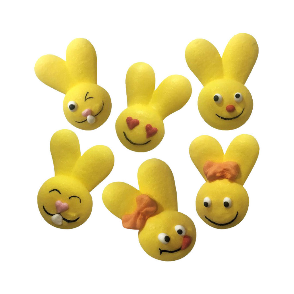 Décor en sucre "Emojis lapins"