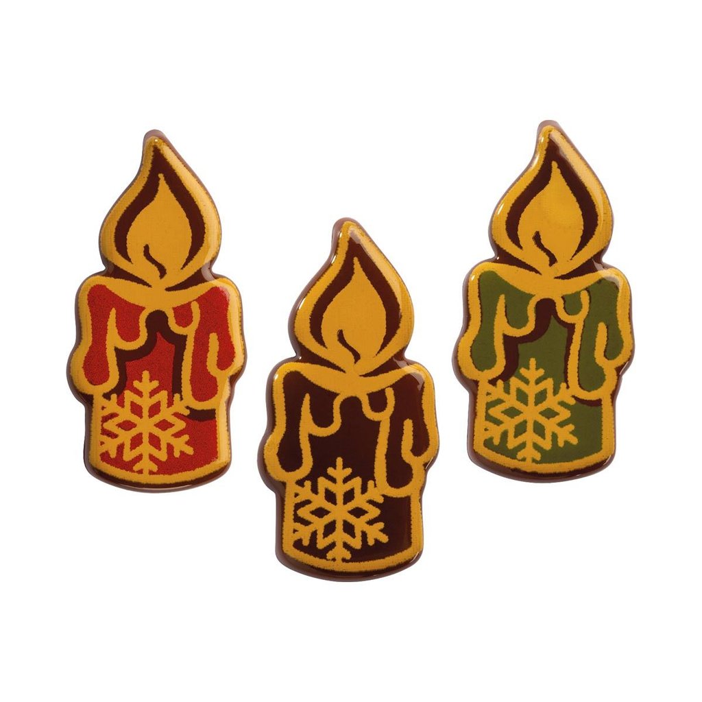 Décor en chocolat "Bougies de Noël"