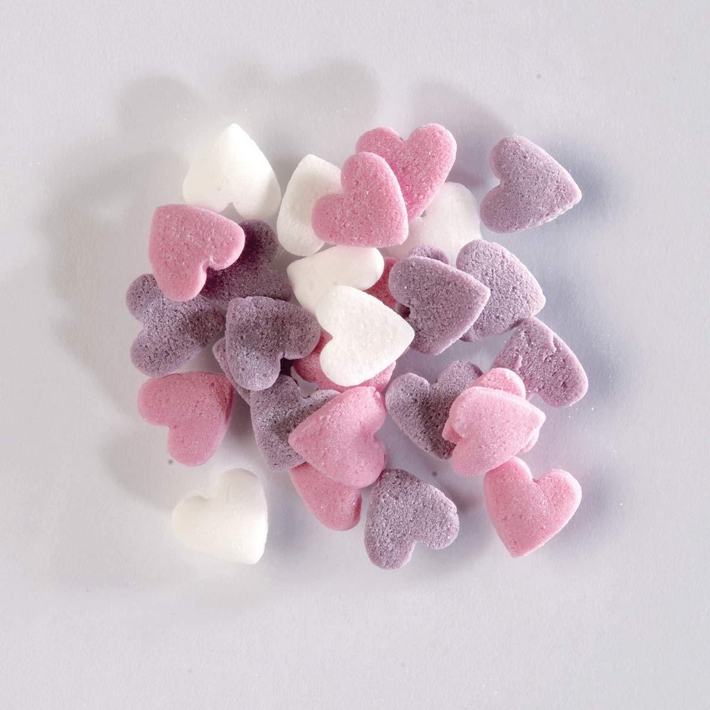 Décor de coeurs en sucre multicolores, 1,5 kg