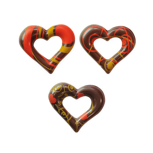 Coeur en chocolat "Filigrane", multicolore