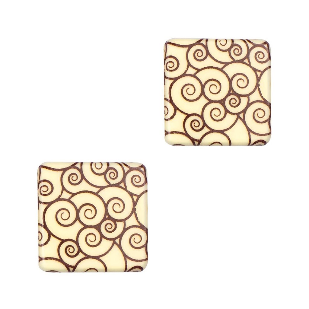 Carré en chocolat "Tourbillon", blanc