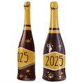 Décor champagne "2025", chocolat noir